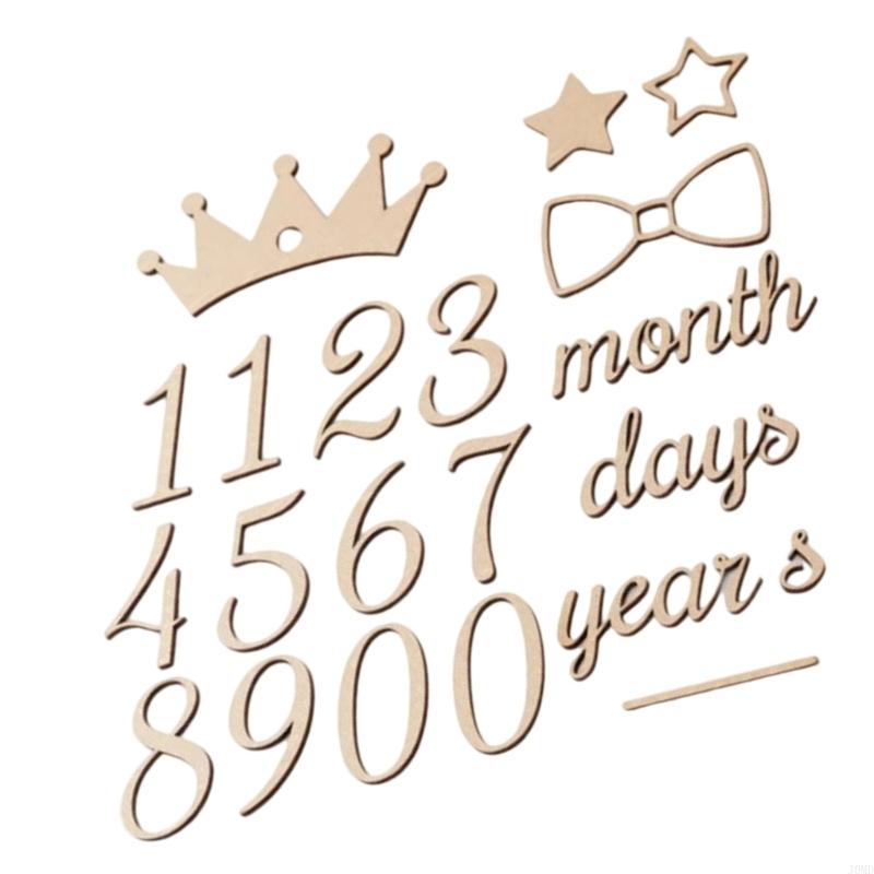 Photography Word - Baby Month Milestones Wooden Number Word