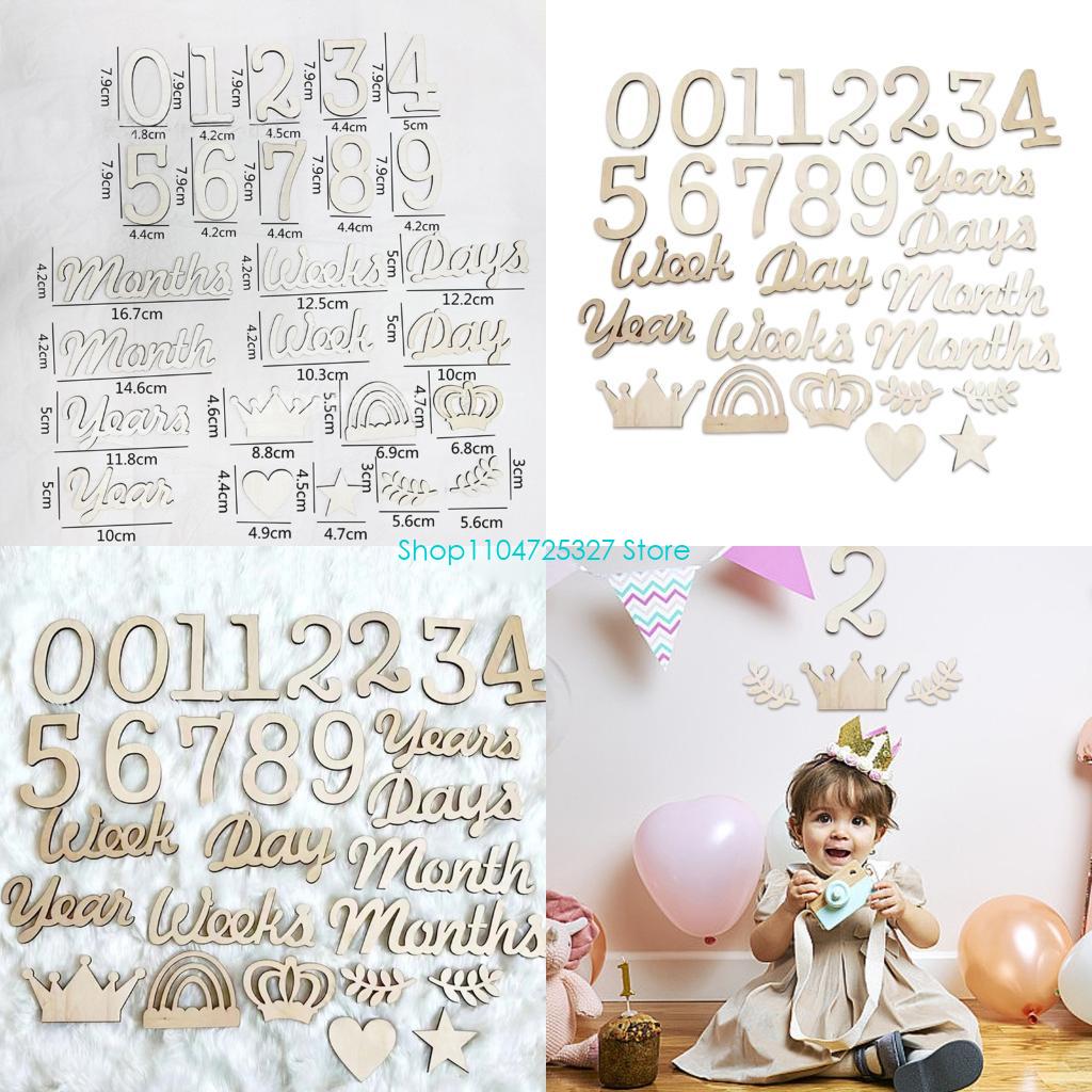 D8KF Wooden Milestones Markers - Photography Word 评论和价格
