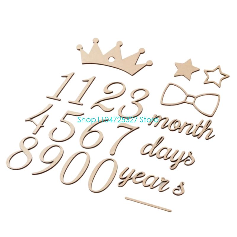 D8KF Wooden Milestones Markers - Photography Word 评论和价格