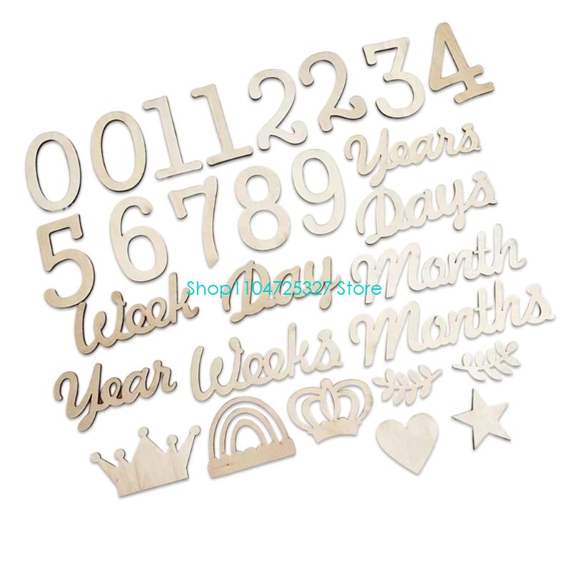 D8KF Wooden Milestones Markers - Photography Word 评论和价格