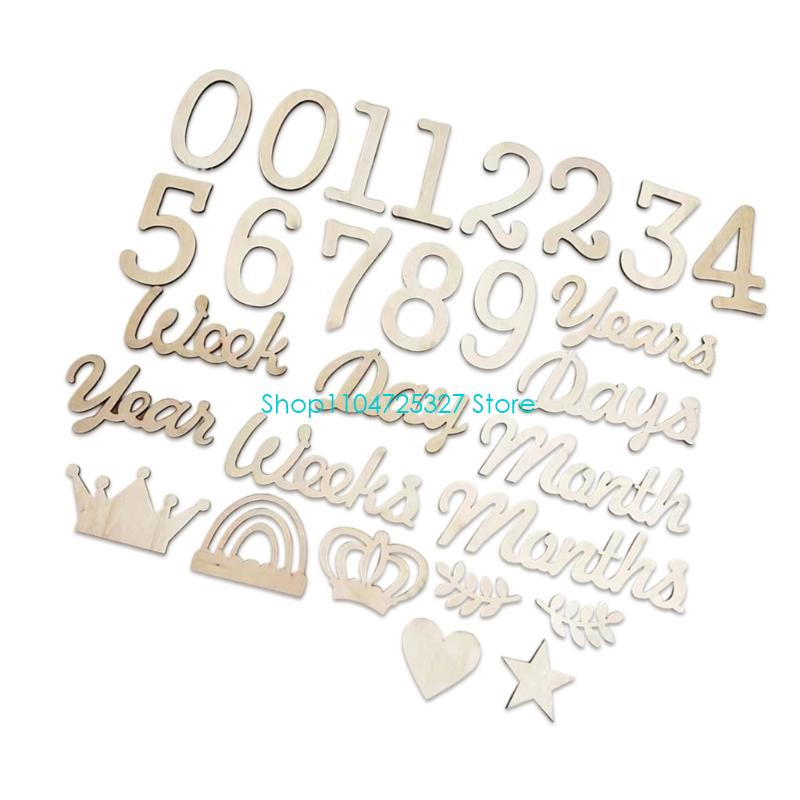 D8KF Wooden Milestones Markers - Photography Word 评论和价格