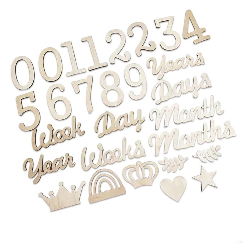 Baby Month Milestones Wooden N - Photography Word 评论和价格