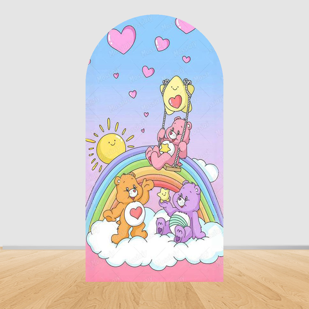 Cute Rainbow Bear Arch Backdro - Photography Composition 评论和价格