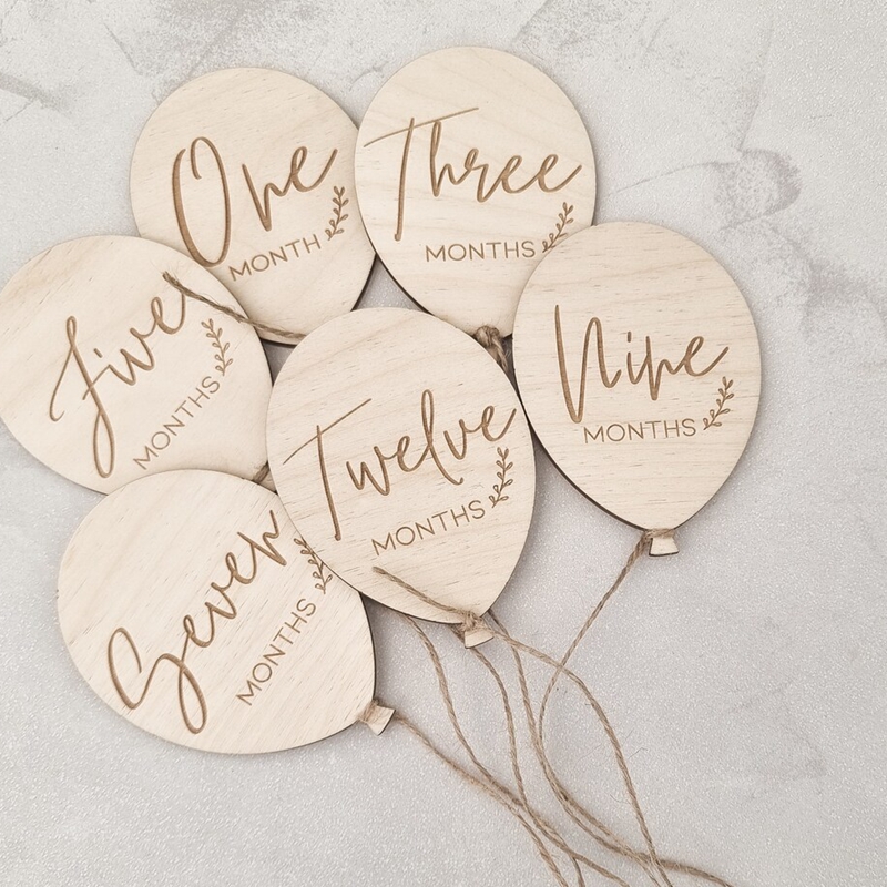 Wooden Milestone Baby Balloon  - Photography Word 评论和价格